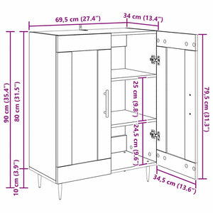 Sideboard Altholzoptik, 90 cm hoch