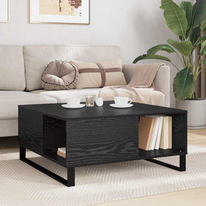 Couchtisch Schwarz Eichenoptik 80x80 cm