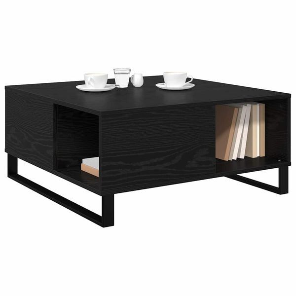 Couchtisch Schwarz Eichenoptik 80x80 cm