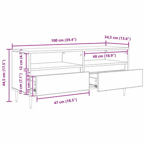 TV-Schrank Artisan Eiche 100 cm mit Schubladen