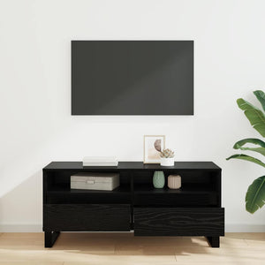 TV-Schrank Schwarz Eichenoptik 100 cm