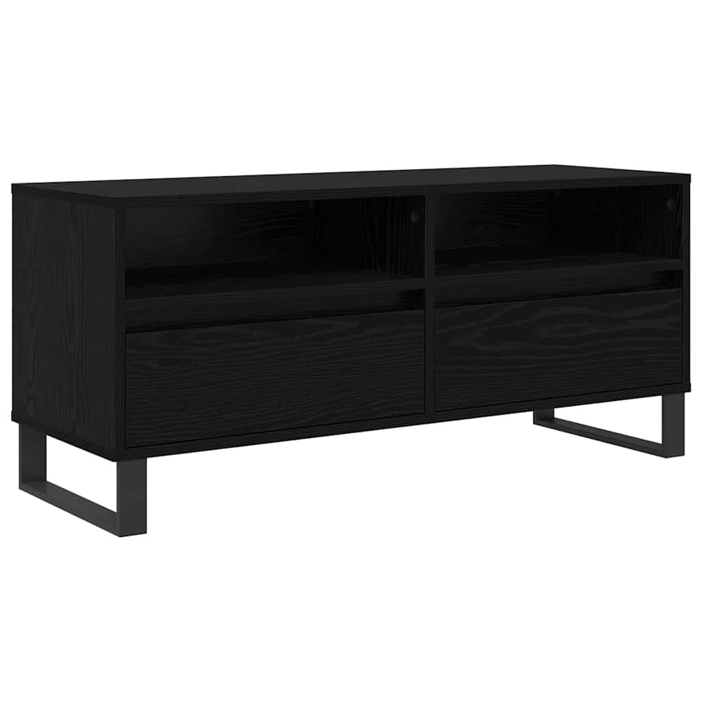 TV-Schrank Schwarz Eichenoptik 100 cm