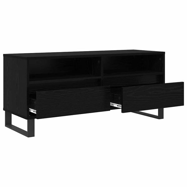 TV-Schrank Schwarz Eichenoptik 100 cm