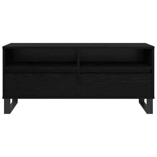 TV-Schrank Schwarz Eichenoptik 100 cm