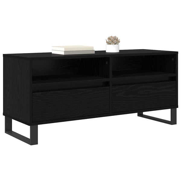 TV-Schrank Schwarz Eichenoptik 100 cm