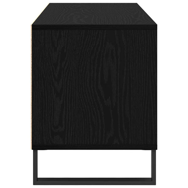 TV-Schrank Schwarz Eichenoptik 100 cm