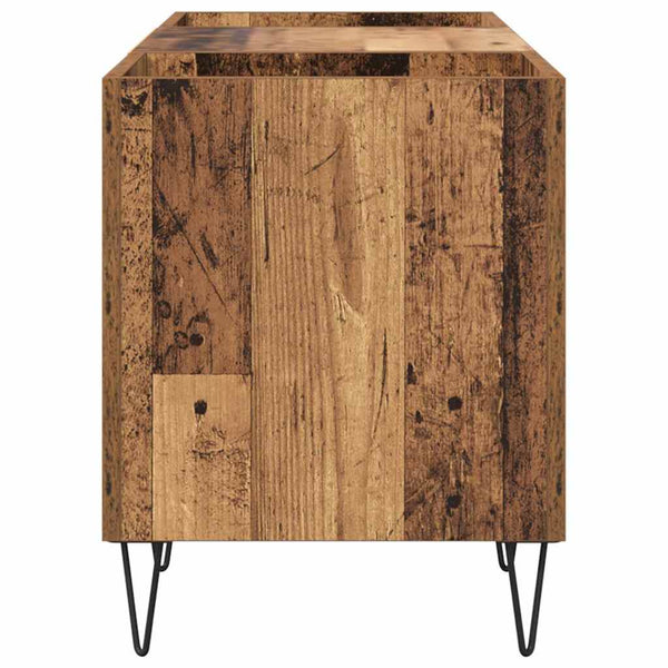 Schallplattenschrank mit Tür Altholz