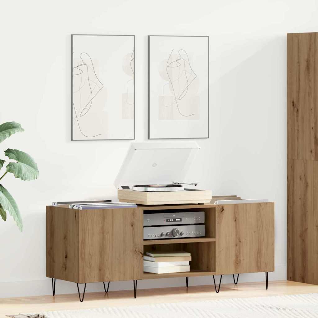 Schallplattenschrank Artisan Eiche mit Regal