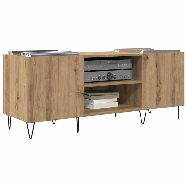 Schallplattenschrank Artisan Eiche mit Regal
