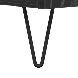 Schallplattenschrank Schwarz Eichenoptik