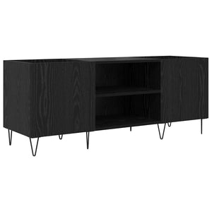 Schallplattenschrank Schwarz Eichenoptik