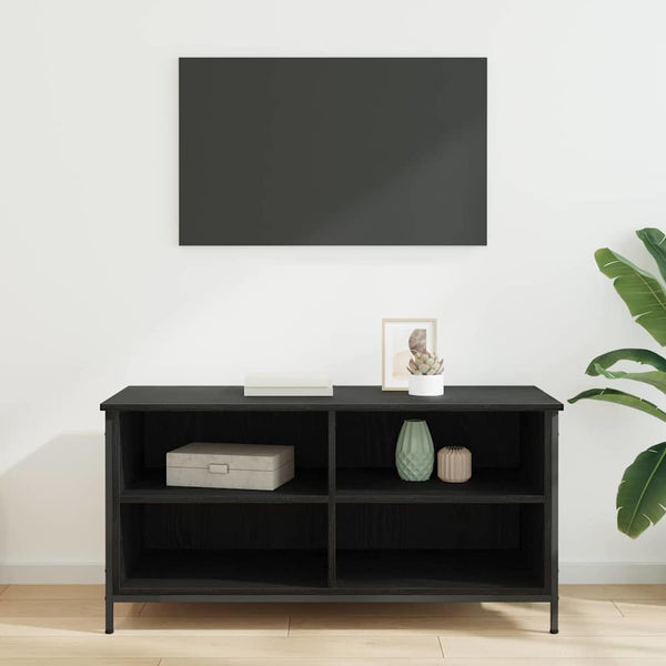 TV-Schrank Schwarz Eichen-Optik 100 cm