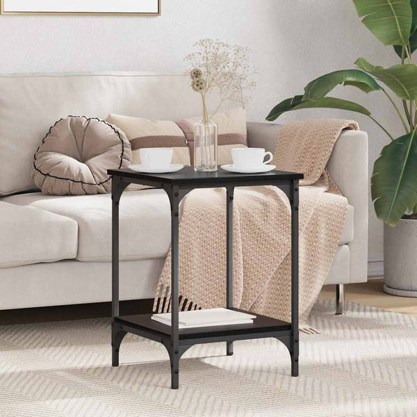 Couchtisch Schwarz Eichenoptik 40x40 cm