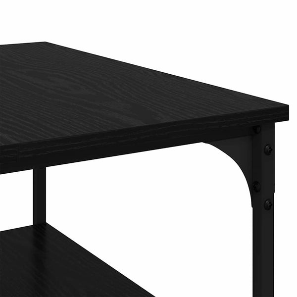 Schwarzer Couchtisch Eichenoptik 55x55 cm