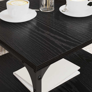 Schwarzer Couchtisch Eichenoptik 55x55 cm