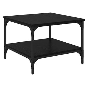 Schwarzer Couchtisch Eichenoptik 55x55 cm