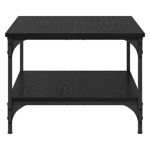 Schwarzer Couchtisch Eichenoptik 55x55 cm