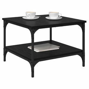 Schwarzer Couchtisch Eichenoptik 55x55 cm