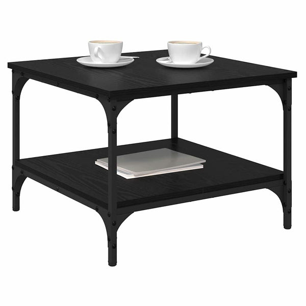 Schwarzer Couchtisch Eichenoptik 55x55 cm
