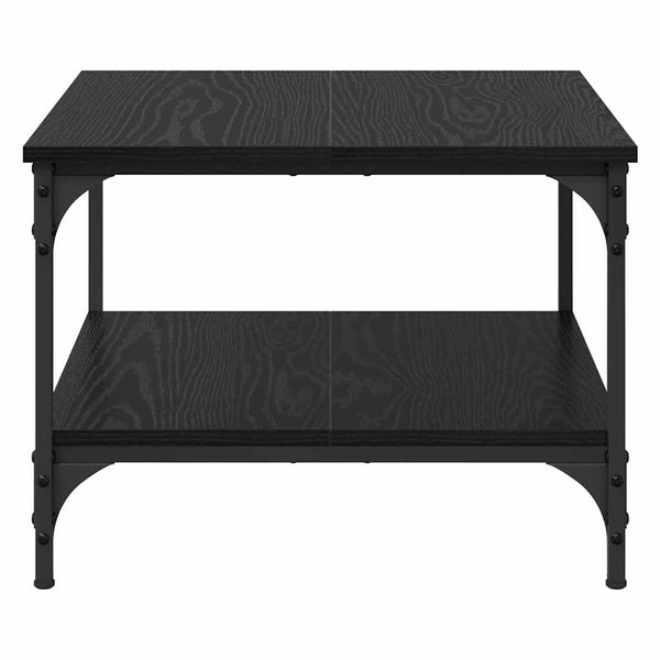 Schwarzer Couchtisch Eichenoptik 55x55 cm