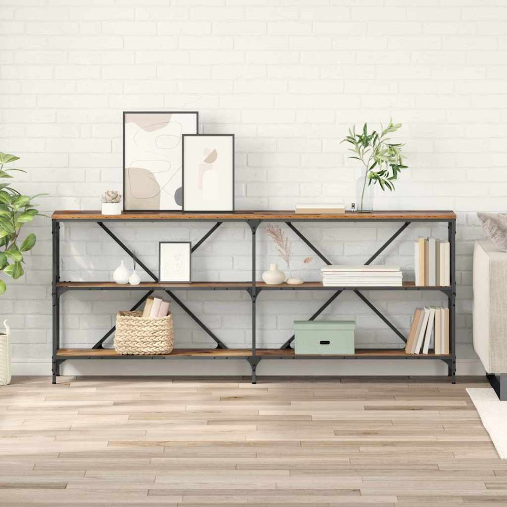 Konsolentisch Altholz mit Regal 180cm