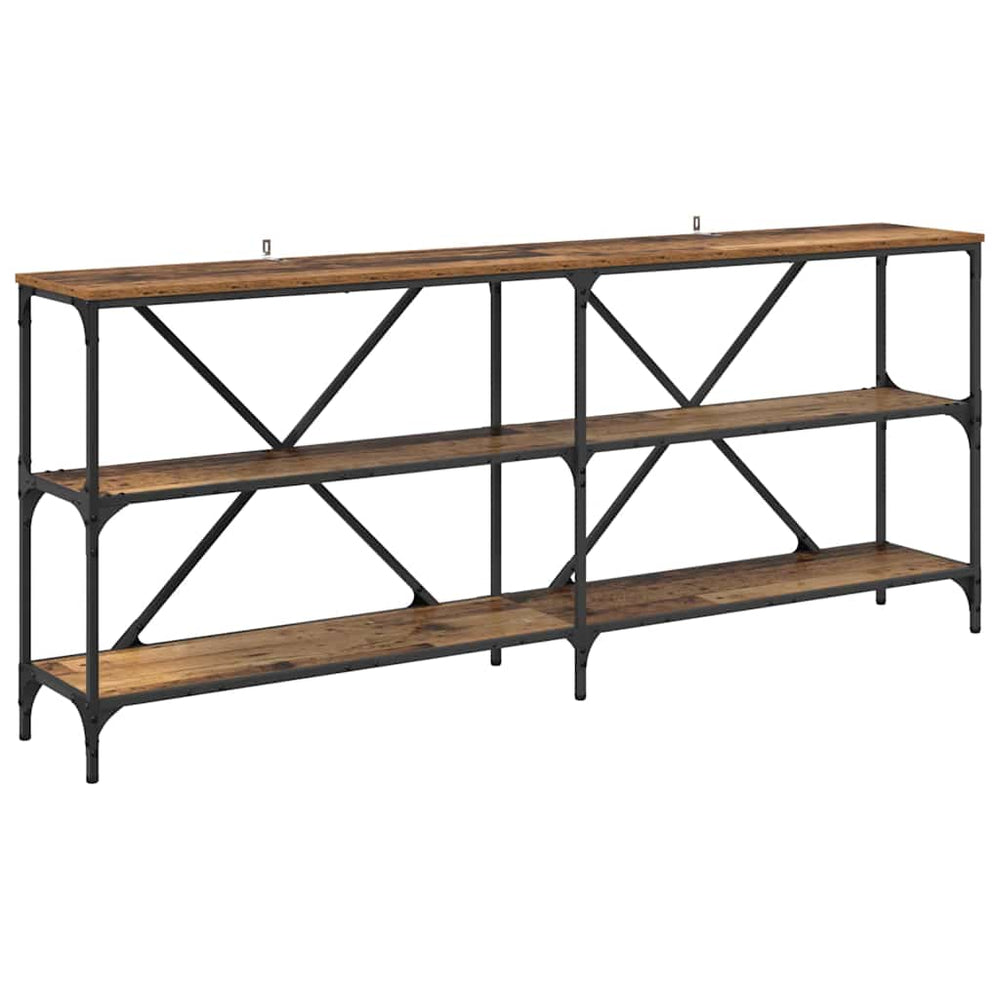 Konsolentisch Altholz mit Regal 180cm