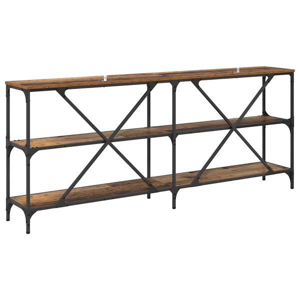 Konsolentisch Altholz mit Regal 180cm