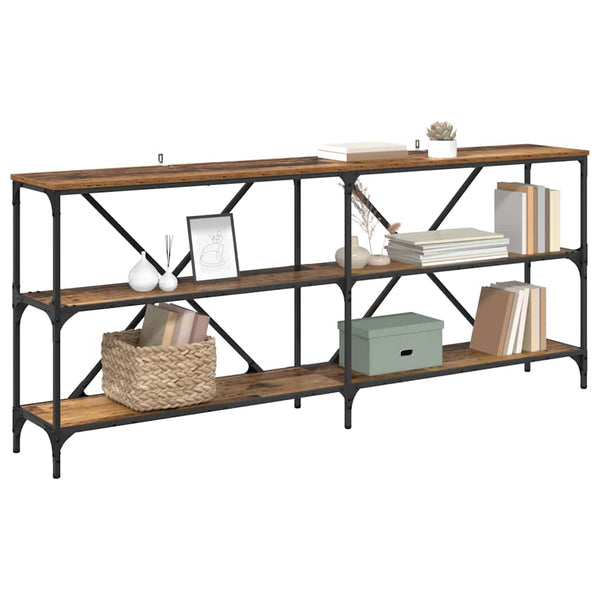 Konsolentisch Altholz mit Regal 180cm