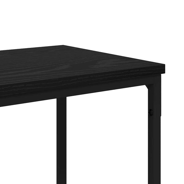 Schwarzer Konsolentisch mit Regal Eichenoptik