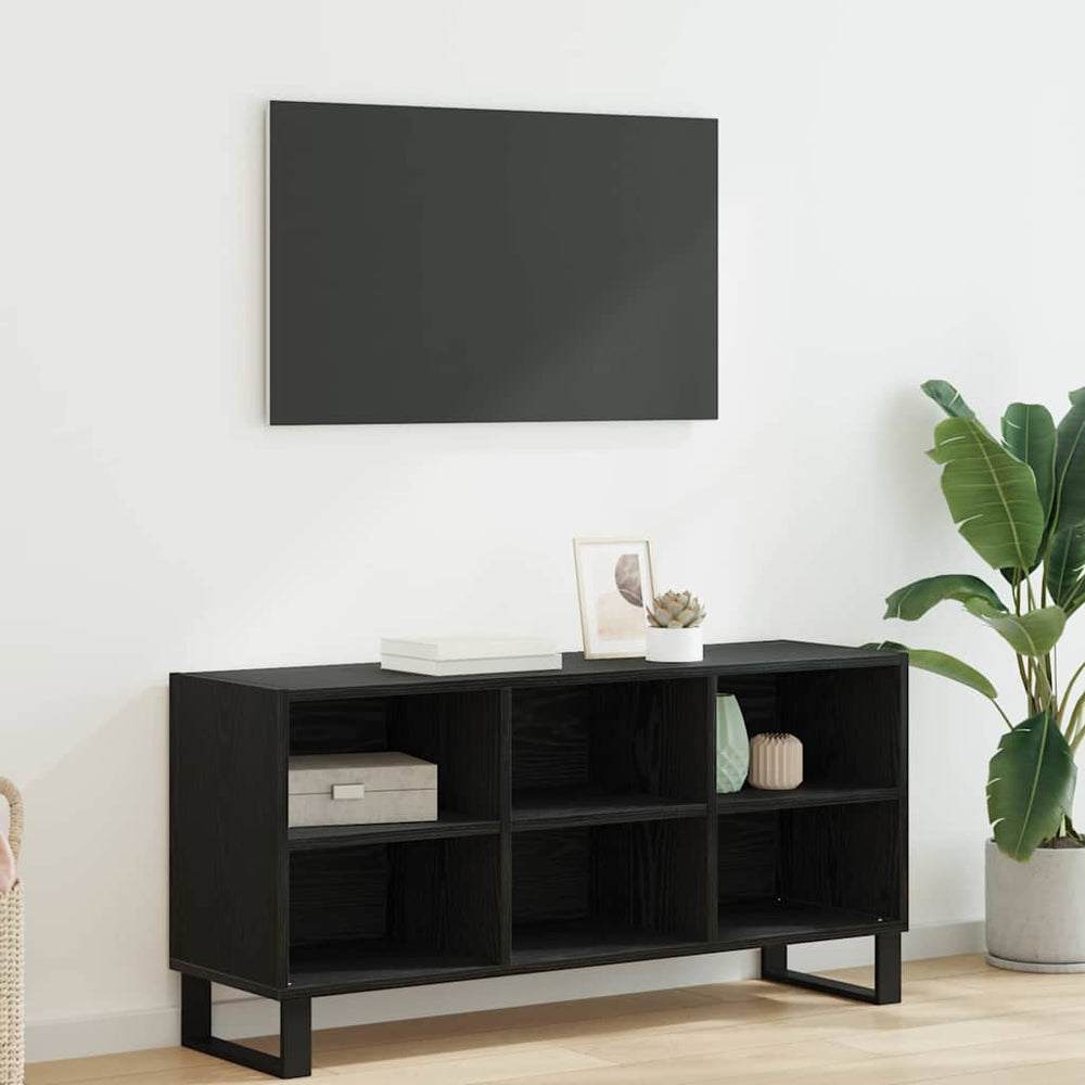 TV-Schrank, Schwarz Eichen-Optik, 103,5 cm