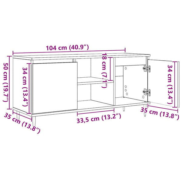 TV-Schrank Artisan Eiche 104 cm