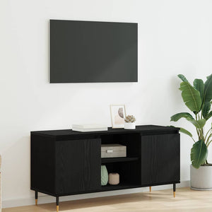 TV-Schrank Schwarz Eichenoptik 104 cm