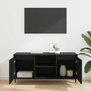 TV-Schrank Schwarz Eichenoptik 104 cm