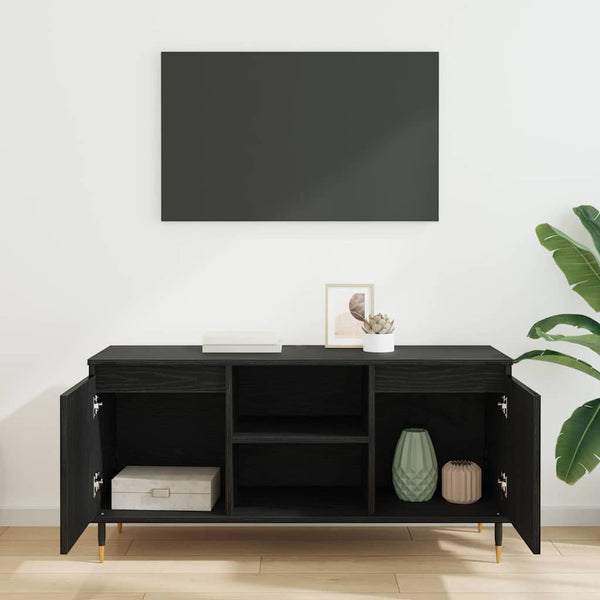 TV-Schrank Schwarz Eichenoptik 104 cm