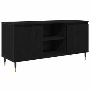 TV-Schrank Schwarz Eichenoptik 104 cm