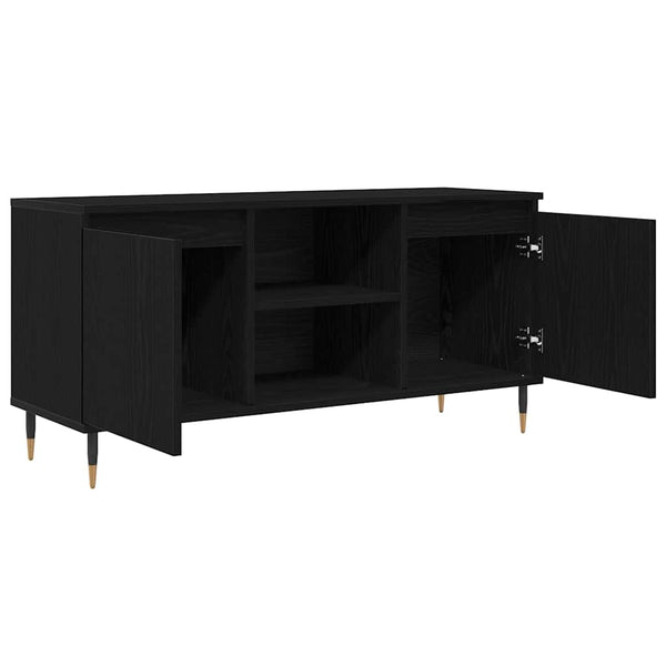 TV-Schrank Schwarz Eichenoptik 104 cm