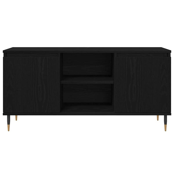 TV-Schrank Schwarz Eichenoptik 104 cm