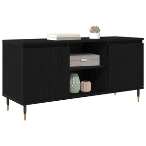 TV-Schrank Schwarz Eichenoptik 104 cm