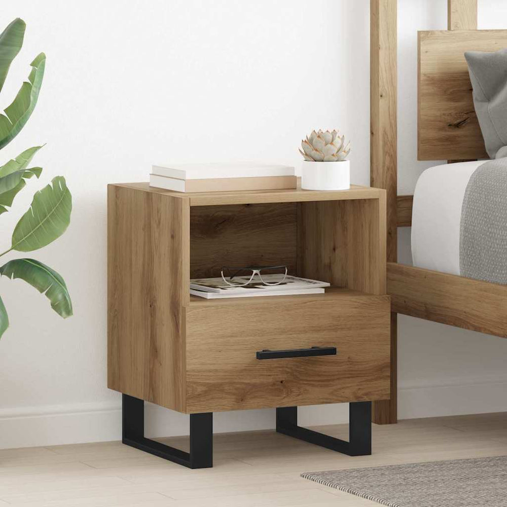 vidaXL Bedside Cabinet 2 pcs Artisan Oak 40 x 35 x 47.5 cm Engineered Wood