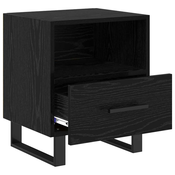Nachttisch Schwarz Eichenoptik 40cm