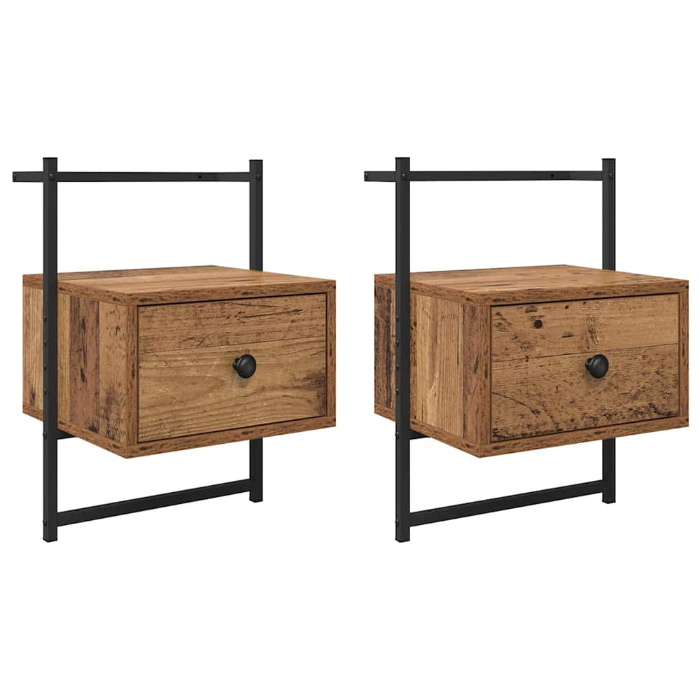 vidaXL Bedside Cabinet 2 pcs Reclaimed Wood 35 x 30 x 51 cm Engineered Wood