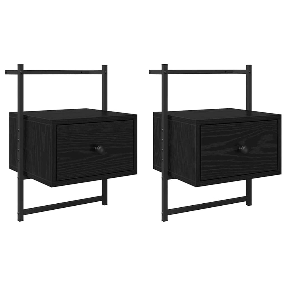 vidaXL Nightstand 2 pcs Black Oak Look 35 x 30 x 51 cm