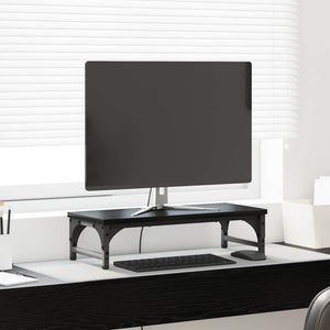 vidaXL Support d'écran Noir Effet Chêne 55 x 23 x 14 cm