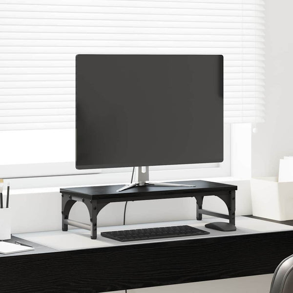 vidaXL Support d'écran Noir Effet Chêne 55 x 23 x 14 cm
