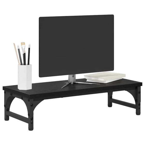 vidaXL Support d'écran Noir Effet Chêne 55 x 23 x 14 cm