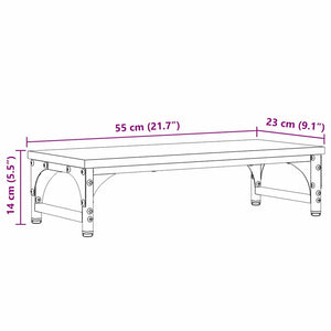 vidaXL Support d'écran Noir Effet Chêne 55 x 23 x 14 cm