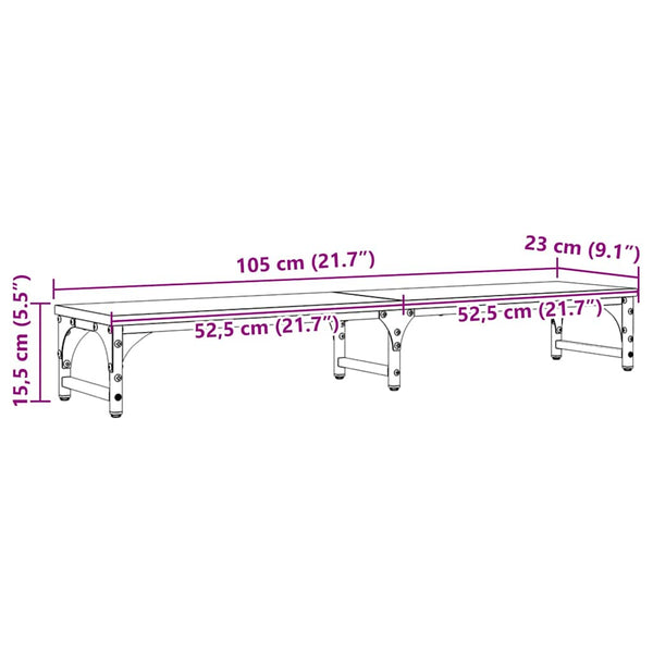 vidaXL Support d'écran en bois de récupération 105 x 23 x 15,5 cm Bois d'ingénierie