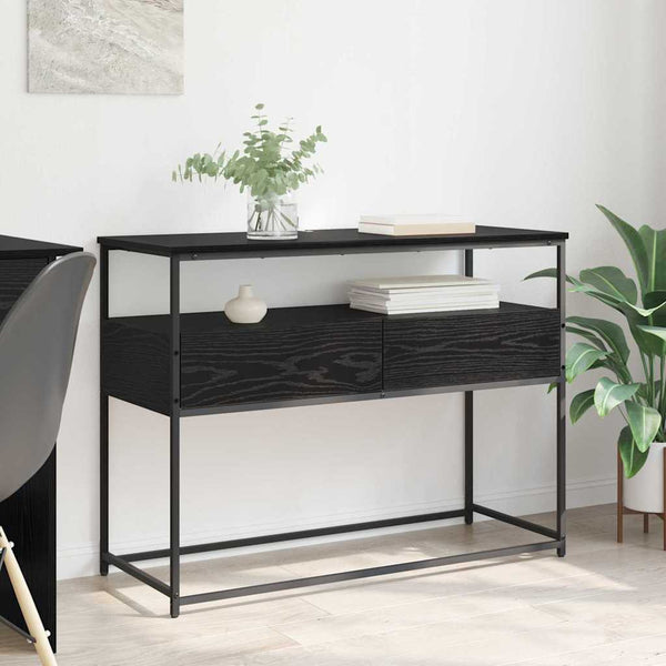 vidaXL Console Table Black Oak Look 100 x 40 x 75 cm