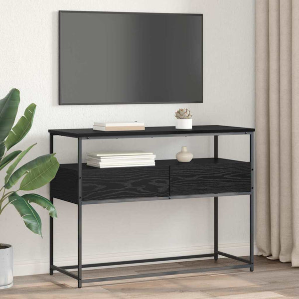 vidaXL Console Table Black Oak Look 100 x 40 x 75 cm