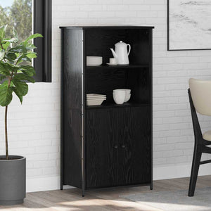 Highboard Schwarz Eichenoptik, 121,5 cm